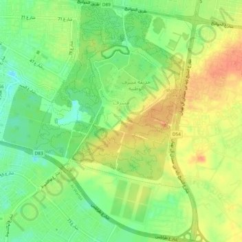 Mushrif topographic map, elevation, terrain