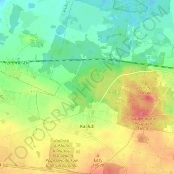 Kadłub topographic map, elevation, terrain