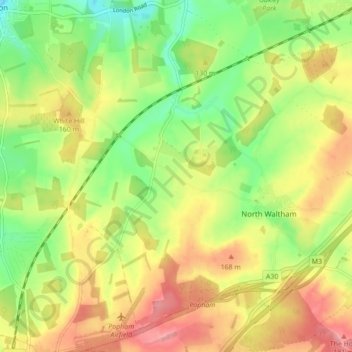 Steventon topographic map, elevation, terrain