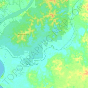 Sekonyer topographic map, elevation, terrain