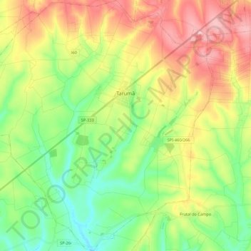 Tarumã topographic map, elevation, terrain