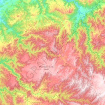 caïdat de Oulemes قيادة ولماس topographic map, elevation, terrain