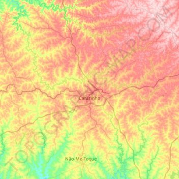 Carazinho topographic map, elevation, terrain