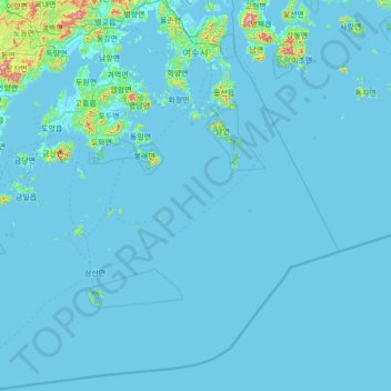 Yeosu-si topographic map, elevation, terrain