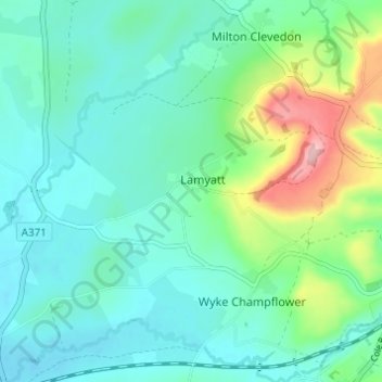 Lamyatt topographic map, elevation, terrain