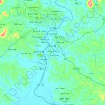Estrela topographic map, elevation, terrain