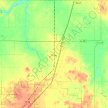 Dafter Township topographic map, elevation, terrain