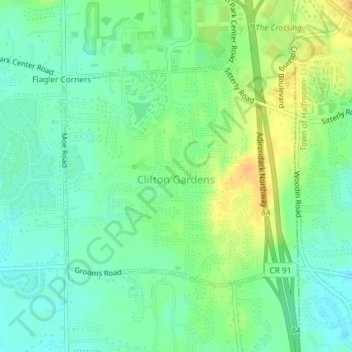 Clifton Gardens topographic map, elevation, terrain