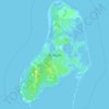 Île Miscou topographic map, elevation, terrain