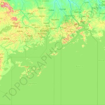 Mukono topographic map, elevation, terrain