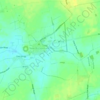 New Buckenham topographic map, elevation, terrain