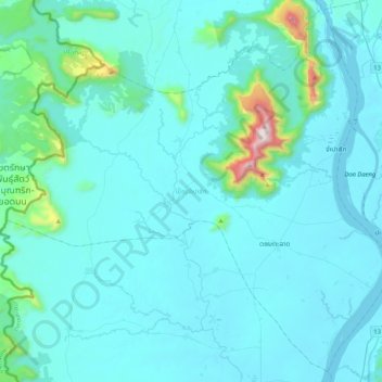 Champassack District topographic map, elevation, terrain