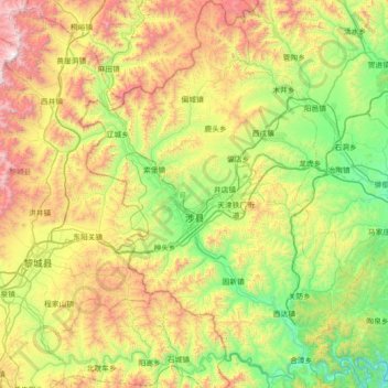 Shexian County topographic map, elevation, terrain