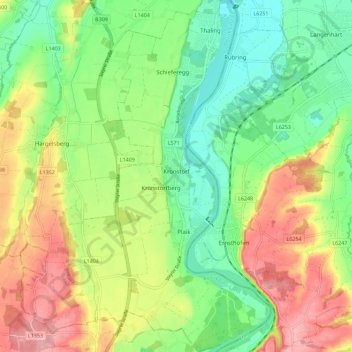 Kronstorf topographic map, elevation, terrain