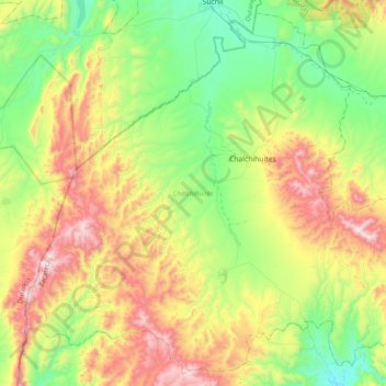 Chalchihuites topographic map, elevation, terrain