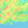 South East England topographic map, elevation, terrain