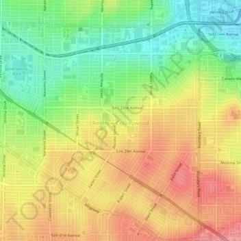 Renfrew-Collingwood topographic map, elevation, terrain