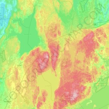 Laxå kommun topographic map, elevation, terrain