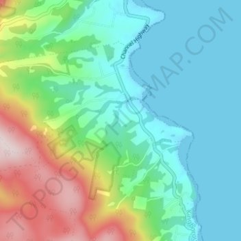 Birchs Bay topographic map, elevation, terrain