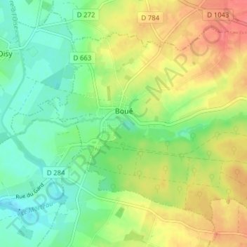 Boué topographic map, elevation, terrain