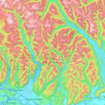 Area F (McConnell Creek/Hatzic Prairie) topographic map, elevation, terrain