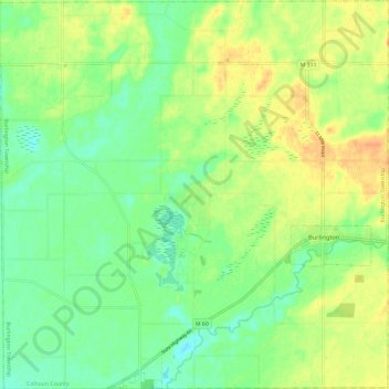 Burlington Township topographic map, elevation, terrain