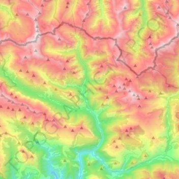 Bielsa topographic map, elevation, terrain