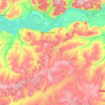 Chistopolsky District topographic map, elevation, terrain