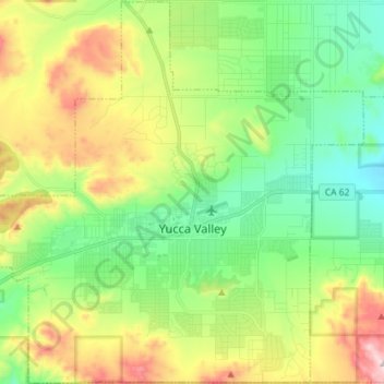 Yucca Valley topographic map, elevation, terrain