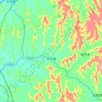 Hesha topographic map, elevation, terrain