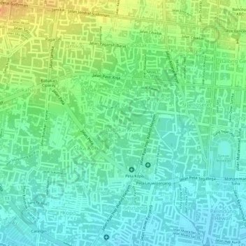 Babakan Asih topographic map, elevation, terrain
