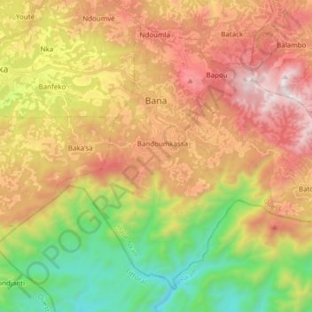 Bana topographic map, elevation, terrain