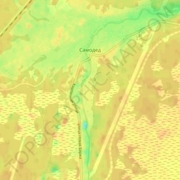 Самодед topographic map, elevation, terrain