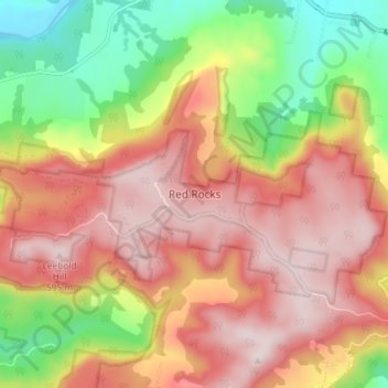 Red Rocks topographic map, elevation, terrain