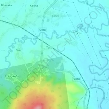 Telo topographic map, elevation, terrain