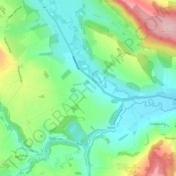 Nether Haddon CP topographic map, elevation, terrain