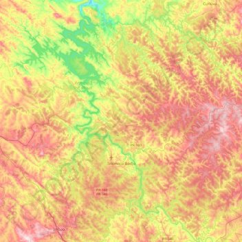 Telêmaco Borba topographic map, elevation, terrain