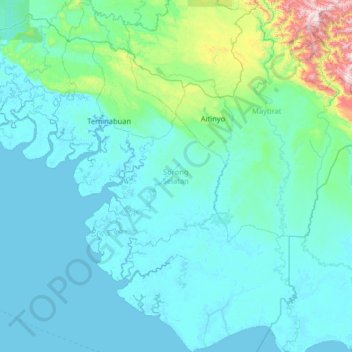 Sorong Selatan topographic map, elevation, terrain