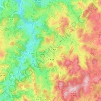 Lupersat topographic map, elevation, terrain