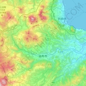 Yufu topographic map, elevation, terrain