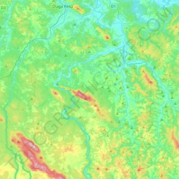 Općina Barilović topographic map, elevation, terrain