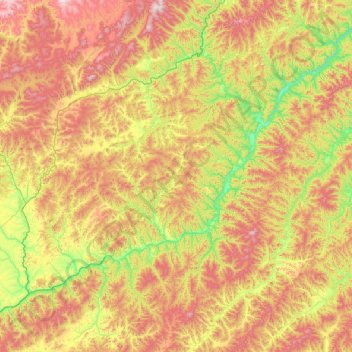 Sretensky District topographic map, elevation, terrain