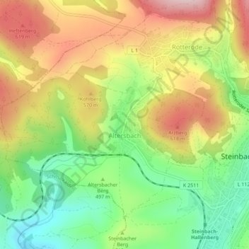 Altersbach topographic map, elevation, terrain