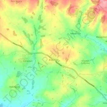 Brailsford CP topographic map, elevation, terrain