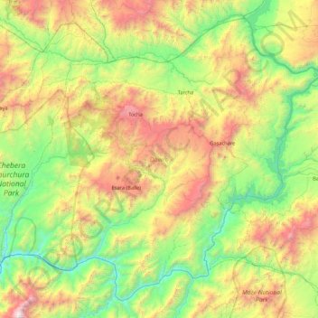 Dawro topographic map, elevation, terrain