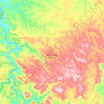 São Jerônimo da Serra topographic map, elevation, terrain