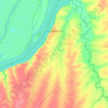 Hernandarias topographic map, elevation, terrain