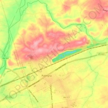 North Londonderry Township topographic map, elevation, terrain