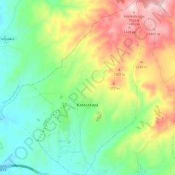 Karacakaya Mahallesi topographic map, elevation, terrain