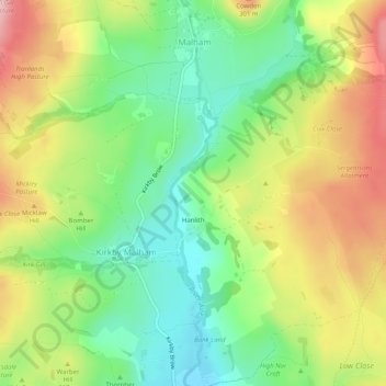 Hanlith topographic map, elevation, terrain